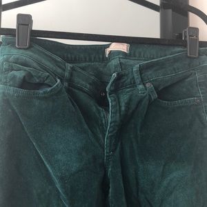 Dark Green Corduroy Boot Cut Pants